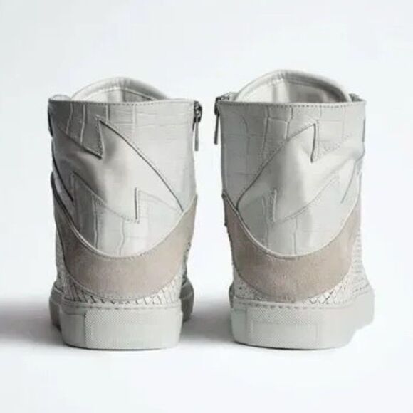 NIB Zadig & Voltaire High Flash Keith Leather Sneaker in White size 38 - Picture 4 of 11